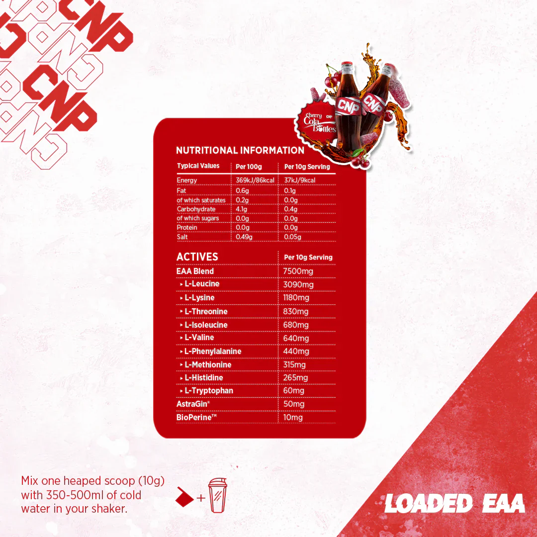 CNP Loaded EAA Cherry Cola Bottles 300g (30 servings) - Image 3