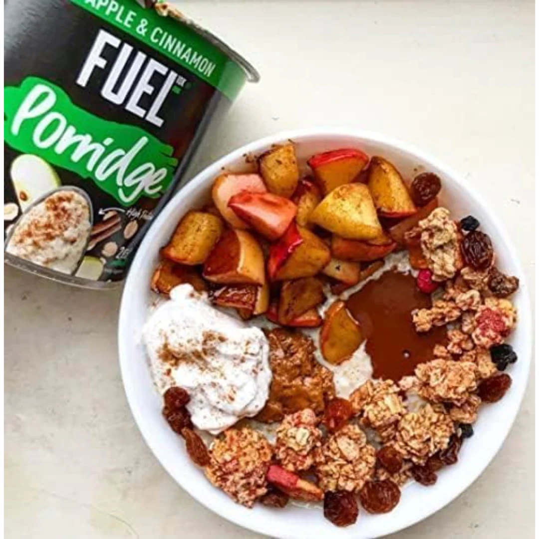 Fuel10k Apple & Cinnamon Porridge 70g - Case of 8 [Best Before Date: 23/09/2025] - Image 3