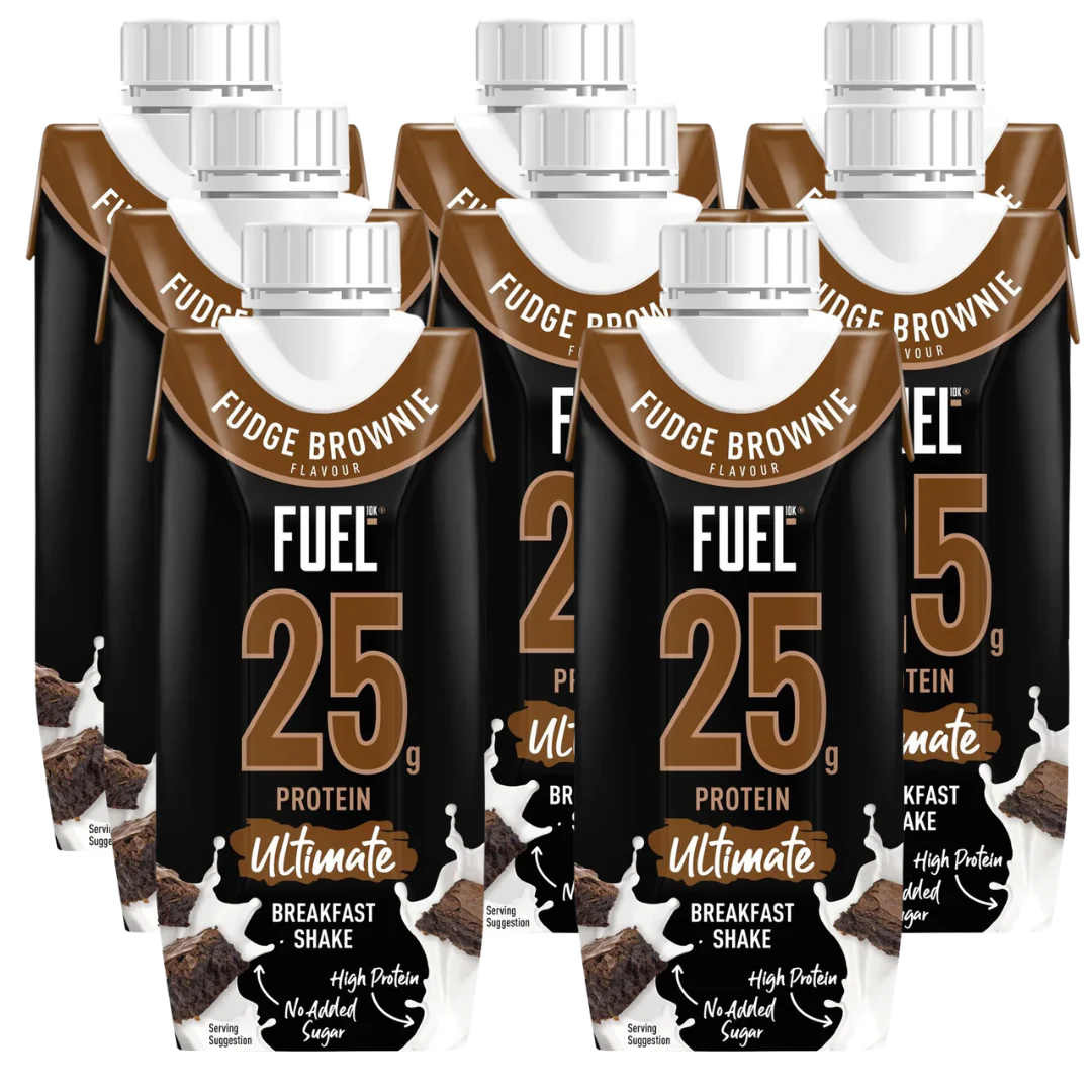 Fuel10k Ultimate Breakfast Shake Fudge Brownie 330ml - Case of 8 [Best Before: 05/11/2025]