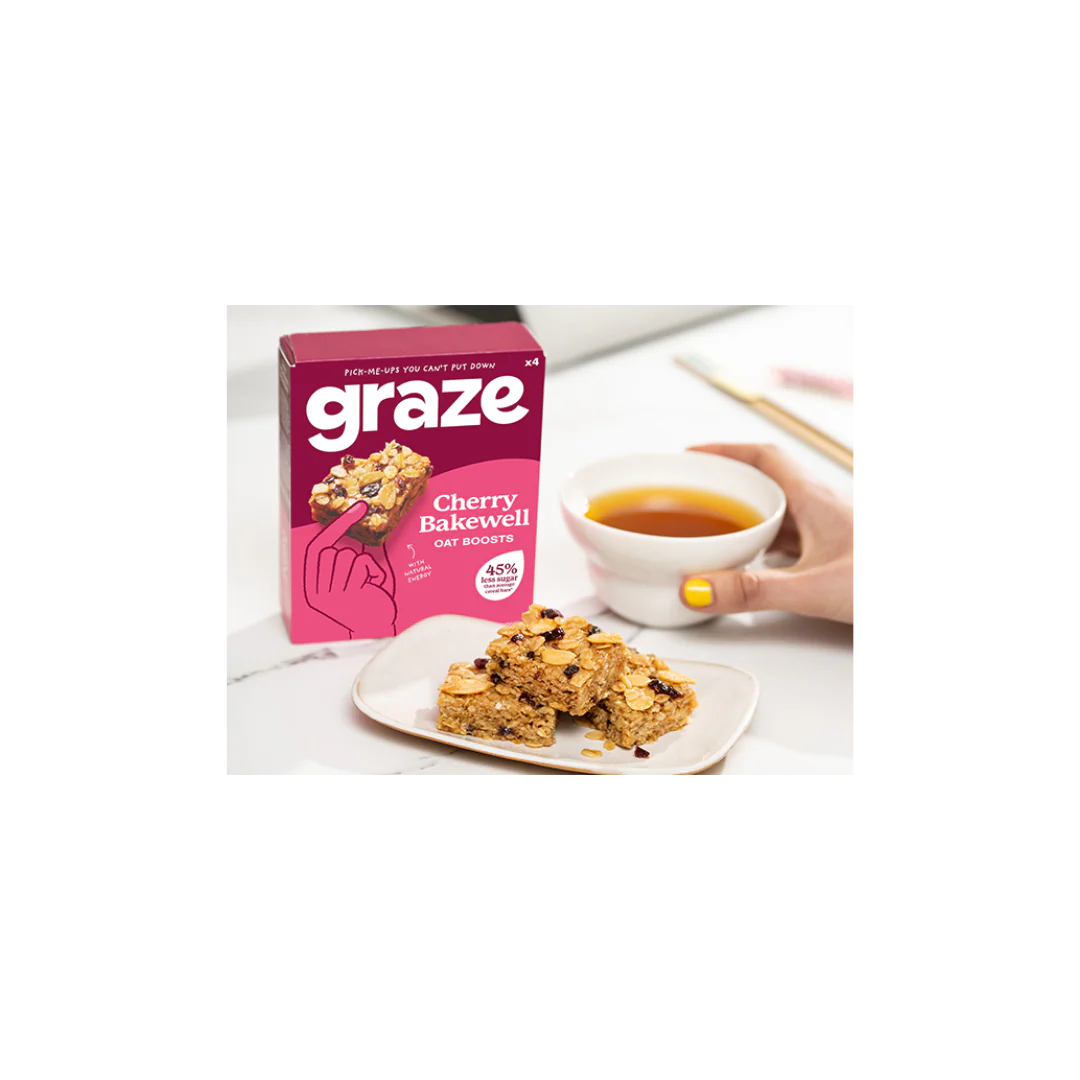 Graze Cherry Bakewell Oat Boosts 50g - Case of 9 [Best Before: 05/10/2025] - Image 3