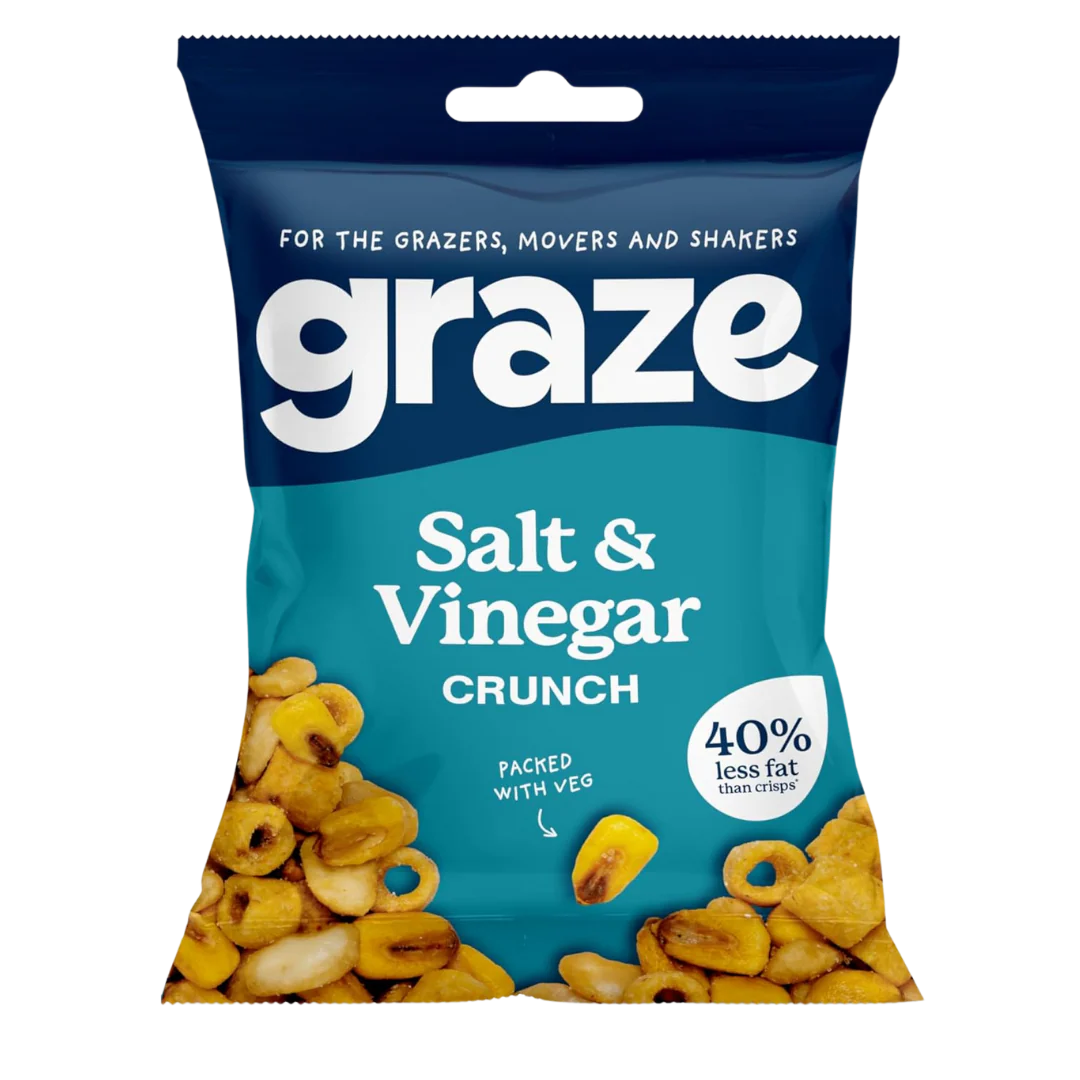 Graze Salt & Vinegar Crunch bag 35g - Case of 10 [Best Before: 31/01/2026] - Image 2
