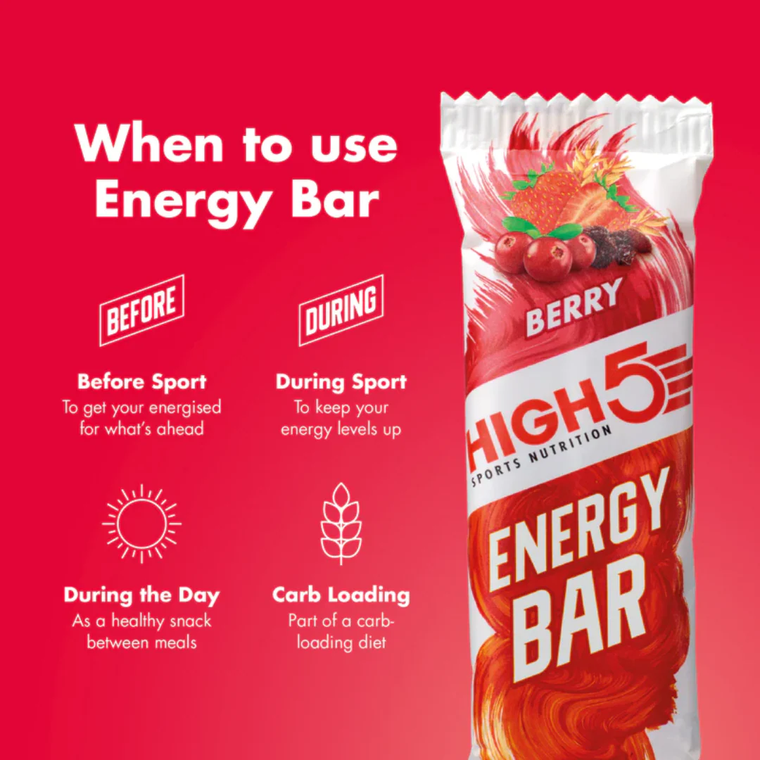 High5 Berry Flavour Energy bar 55g - Case of 12 [Best Before: 30/09/2025] - Image 4