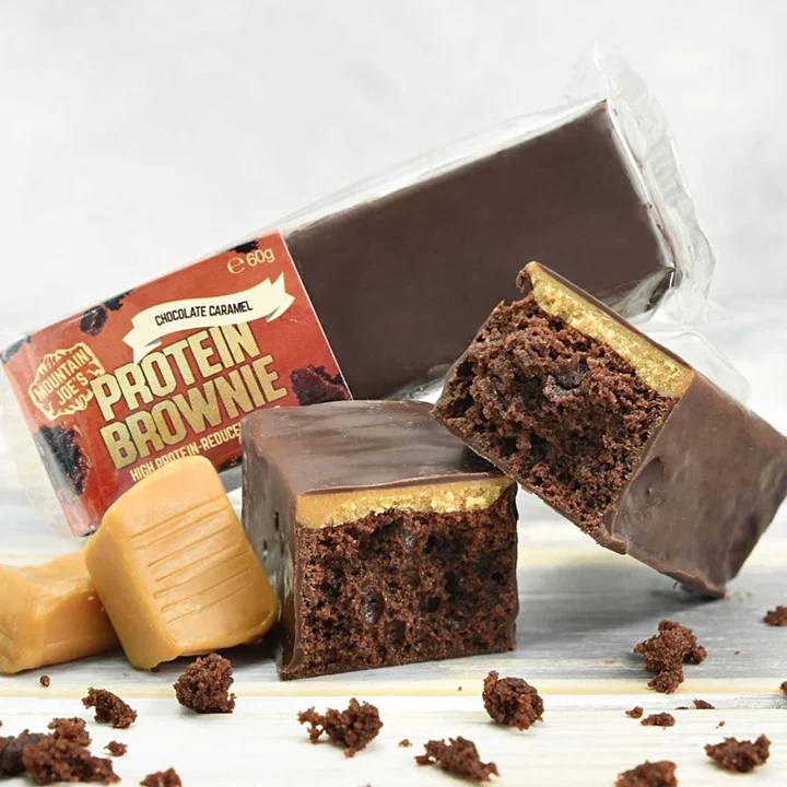 Mountain Joe's Chocolate Caramel Protein Brownie 60g - Case of 10 - Image 2
