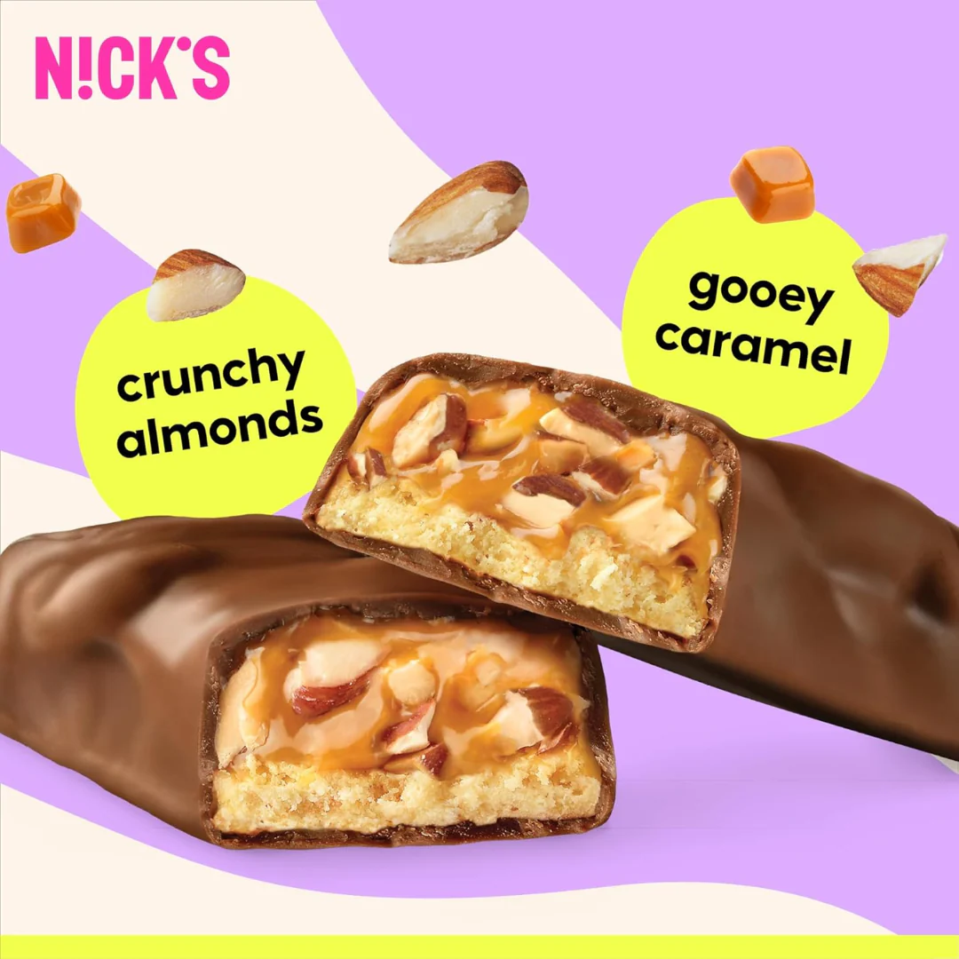 Nick's Almond Caramel flavour Protein bar 50g - Case of 12 - Image 3