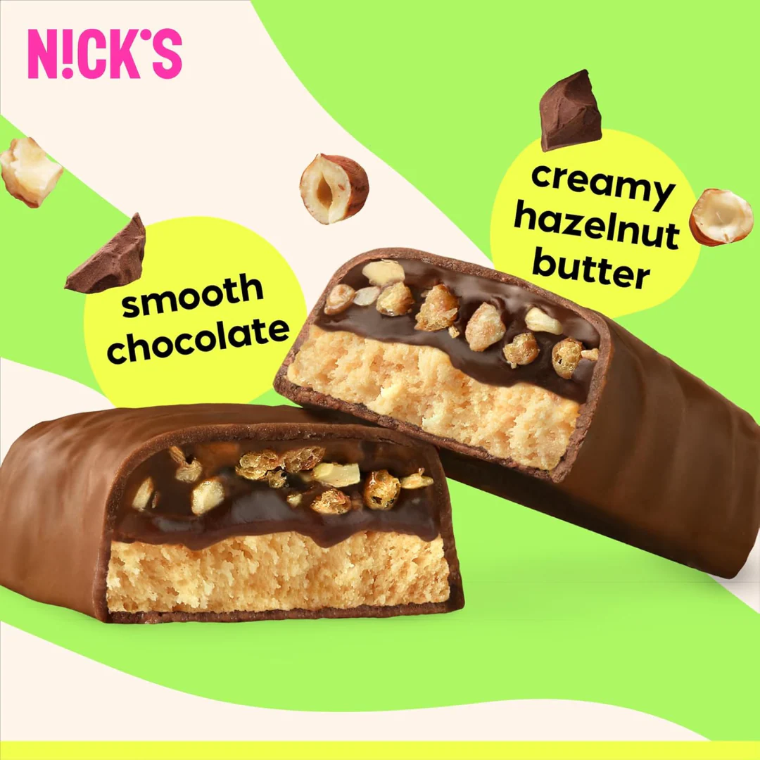 Nick's Hazelnut Chocolate flavour Protein bar 50g - Case of 12 - Image 3