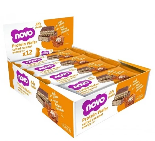 Novo Salted Caramel High Protein Wafers 40g - Case of 12 [Best Before: 31/12/2025] - Image 2