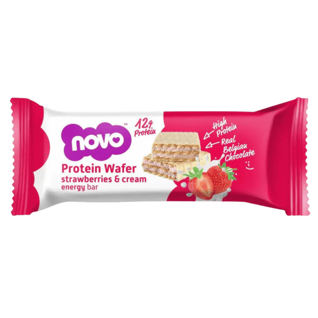 Novo Strawberry & Cream High Protein Wafers 40g - Case of 12 - Image 2