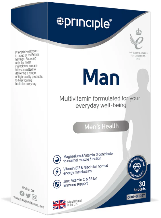 Principle Man Men's Health Multivitamin (30 tablets) [Best Before: 01/05/2026]