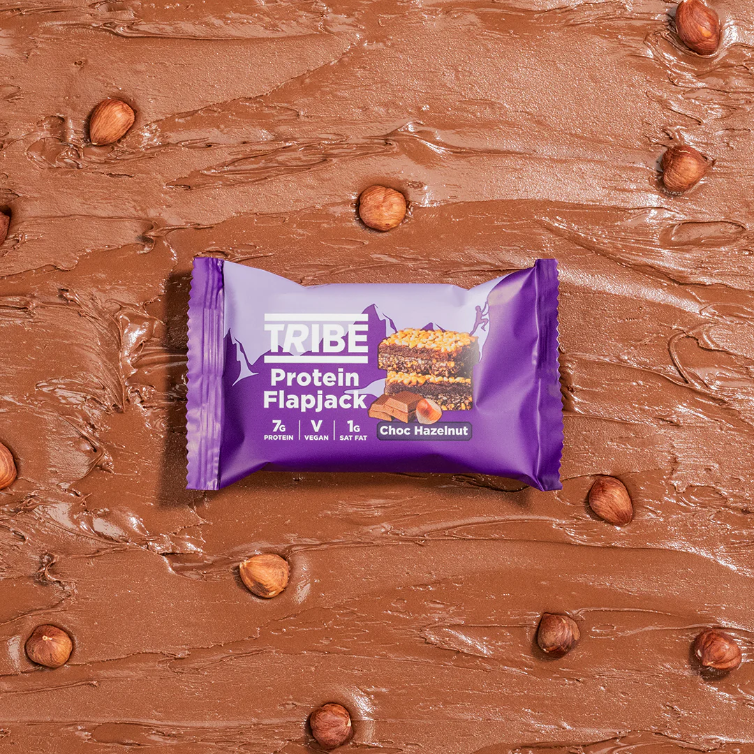 Tribe Choc Hazelnut Protein Flapjacks (3 x 38g Multipack) - Case of 7 (21 bars total) - Image 3