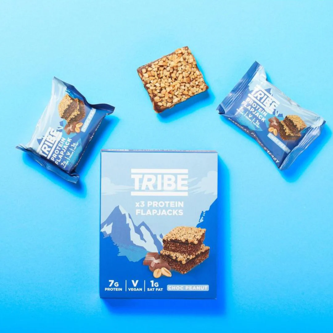 Tribe Chocolate Peanut Protein Flapjacks (3 x 38g Multipack) - Case of 7 [Best Before: 03/08/2025] - Image 3