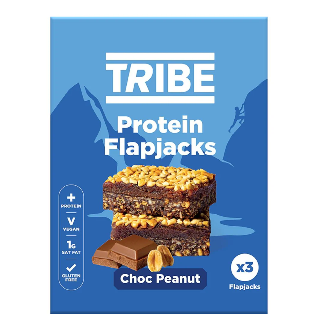 Tribe Chocolate Peanut Protein Flapjacks (3 x 38g Multipack) - Case of 7 [Best Before: 03/08/2025] - Image 5