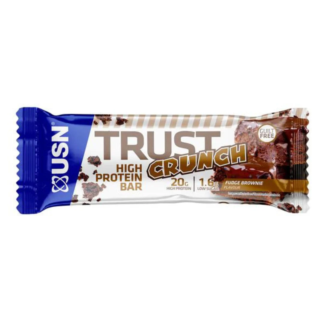 USN Trust Crunch Fudge Brownie Flavour High Protein Bar 60g - Case of 12 - Image 4
