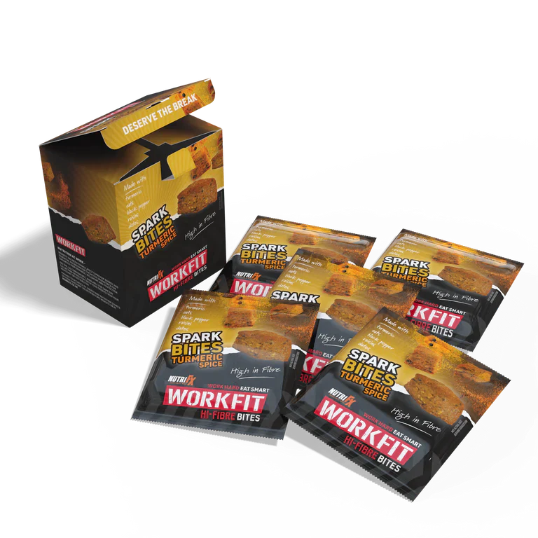 NutriFX Workfit Turmeric Spice Spark Bites (5 x 50g multipack) [Best Before: 03/12/2025]